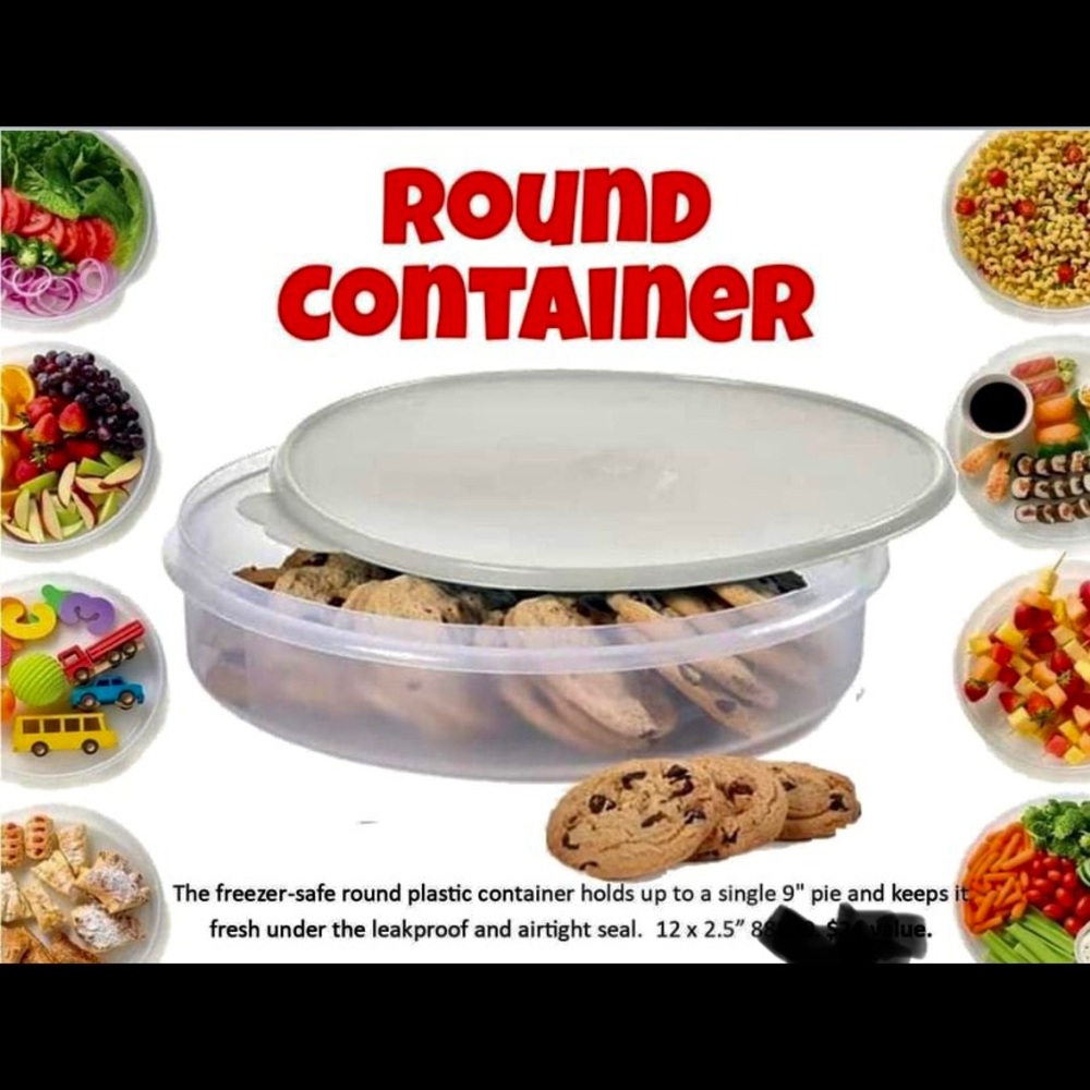 12” X 2.5” Tupperware Round Container